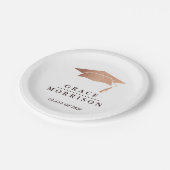 Modernes u. Trendy Rosen-Goldpersonalisierter Pappteller (Schrägansicht)