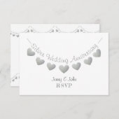 Modernes UAWG 25. Silberhochzeit RSVP Karte (Vorne/Hinten)
