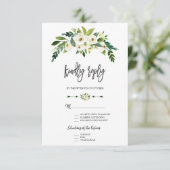 Modernes UAWG für die Blumenhandschrift RSVP Karte (Stehend Vorderseite)