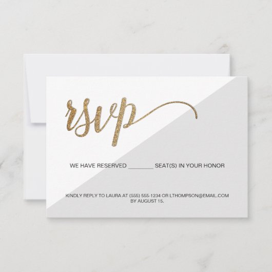 Modernes UAWG grau Gold Keine E-Mail reserviert Si Einladung (Vorderseite)