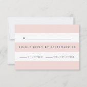 Modernes UAWG mit Blush Strip RSVP Karte (Vorderseite)