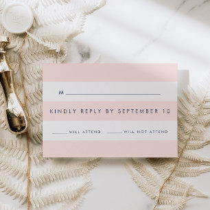 Modernes UAWG mit Blush Strip RSVP Karte