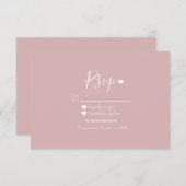 Modernes UAWG mit einfachem Rosa und Herz Einladung (Vorne/Hinten)