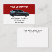 Modernes Uber Driver Ride Hailing Visitenkarte (Vorne/Hinten)