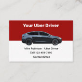 Modernes Uber Driver Ride Hailing Visitenkarte (Vorderseite)