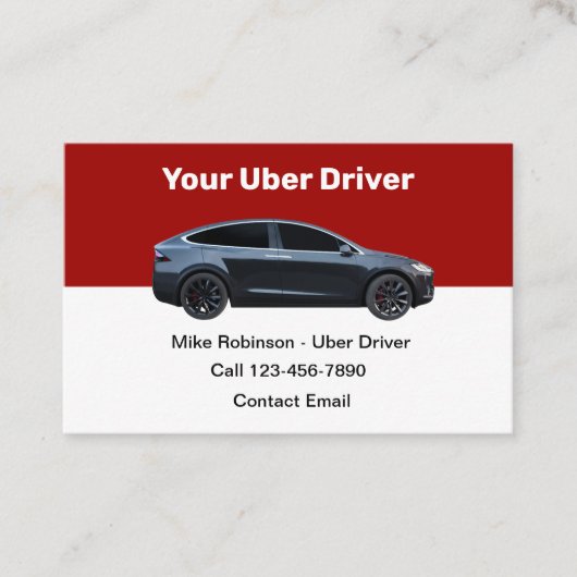Modernes Uber Driver Ride Hailing Visitenkarte (Vorderseite)