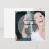 Modernes Überlagerungsverhalten für weißes Foto Einladung (Vorne/Hinten)