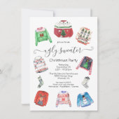 Modernes Ugly Sweater Holiday Weihnachts-Party Einladung (Vorderseite)