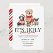 Modernes Ugly Sweater Weihnachts-Party Einladung (Vorne/Hinten)