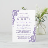 Modernes Ultra-Violet-Spitzen-Probe-Dinner einlade Einladung (Stehend Vorderseite)