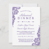 Modernes Ultra-Violet-Spitzen-Probe-Dinner einlade Einladung (Vorderseite)