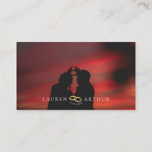 Modernes, ultraschicker Minimal-Foto-Hochzeitsszen Begleitkarte (Rückseite)