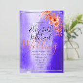 Modernes Ultraviolett/Lila/orange Einladung (Stehend Vorderseite)