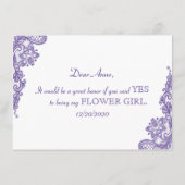 Modernes, ultraviolettes Hochzeitsblumenmädchen (Rückseite)