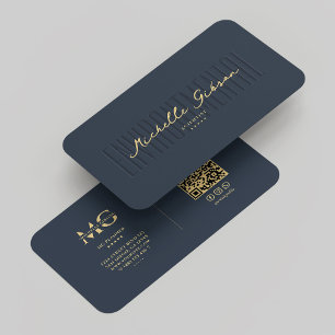 Modernes Umweltwissenschaftler Monogram Blue Visitenkarte
