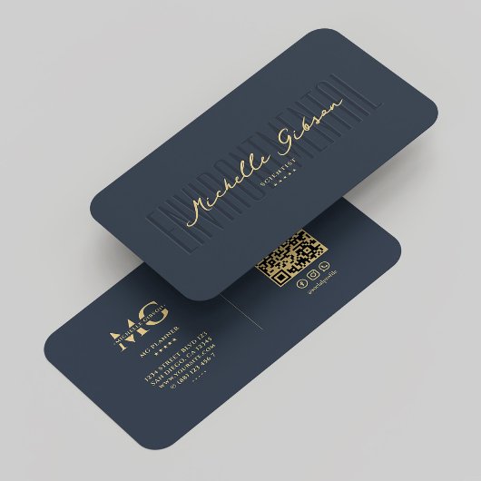 Modernes Umweltwissenschaftler Monogram Blue Visitenkarte