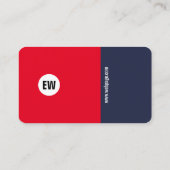 Modernes unbedeutendes berufliches Rot und Indigo Visitenkarte (Rückseite)