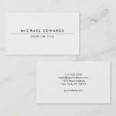 Modernes unbedeutendes einfaches berufliches Weiß Visitenkarte (Vorne/Hinten)