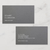 Modernes unbedeutendes Grau gebürstetes Metall Visitenkarte (Vorne/Hinten)