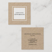 Modernes unbedeutendes rustikales weißes quadratische visitenkarte (Vorne/Hinten)