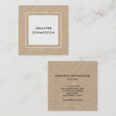 Modernes unbedeutendes rustikales weißes quadratische visitenkarte (Vorne/Hinten)