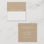 Modernes unbedeutendes weißes und rustikales quadratische visitenkarte (Vorne/Hinten)