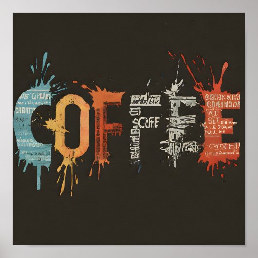 Modernes und abstraktes Café Art Kaffee Bar Poster (Vorne)