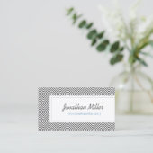 Modernes und Angesagtes Zickzack Schwarzes Muster Visitenkarte (Stehend Vorderseite)