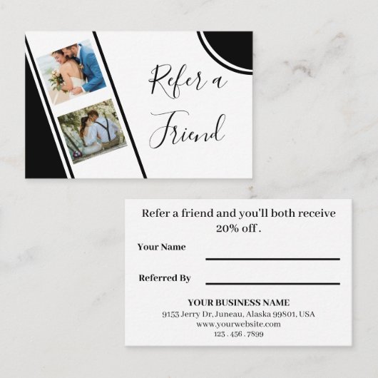 Modernes und Berufliches Fotograf Empfehlungskarte (Vorne/Hinten)