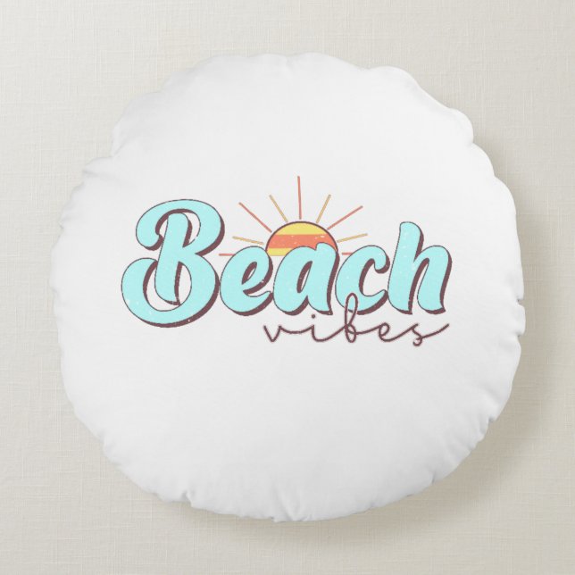 Modernes und einfaches Beach Vibes Throw Kissen Po (Vorderseite)