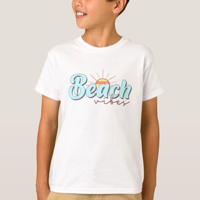 Modernes und einfaches Beach Vibes White Kid's T-Shirt (Vorderseite)