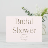 Modernes und einfaches Blush and Gold Brautparty Einladung (Stehend Vorderseite)