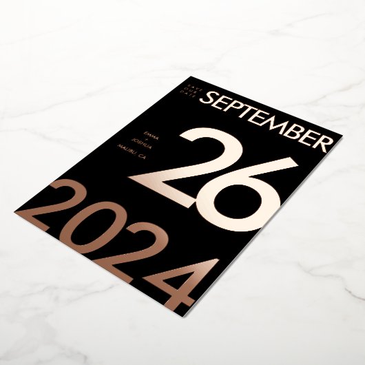 Modernes und einfaches Foil Rettete unsere Date Ca Folieneinladung (Gedreht)