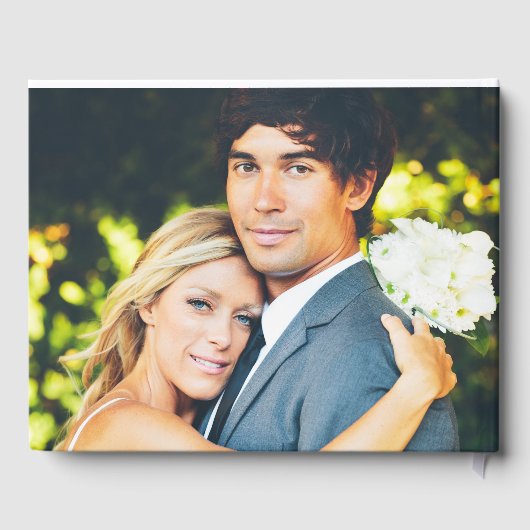 Modernes und einfaches Foto für Hochzeiten Gästebuch (Rückseite)