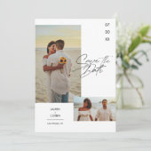 Modernes und einfaches Foto Save the Date Einladun Einladung (Stehend Vorderseite)
