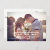 MODERNES UND EINFACHES FOTO SAVE THE DATE POSTCARD ANKÜNDIGUNGSPOSTKARTE (Vorne/Hinten)