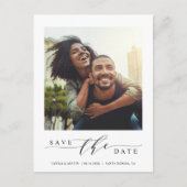 Modernes und einfaches Foto Save the Date Postkarte (Vorderseite)