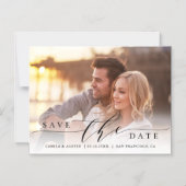Modernes und einfaches Hochzeitsfest-Foto Save the Magneteinladung (Vorderseite)