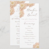 Modernes und einfaches Hochzeitsprogramm für Sonne Save The Date (Vorne/Hinten)