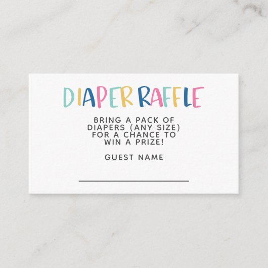 Modernes und einfaches Hope Rainbow Diaper Raffle Begleitkarte (Vorderseite)