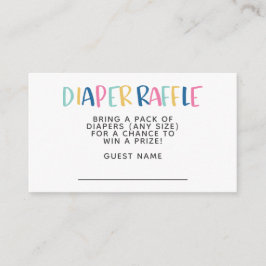Modernes und einfaches Hope Rainbow Diaper Raffle Begleitkarte