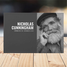 Modernes und einfaches Memorial für kundenspezifis Gästebuch