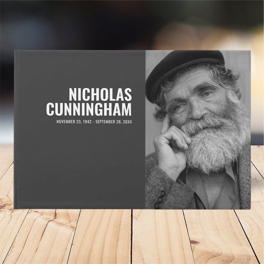 Modernes und einfaches Memorial für kundenspezifis Gästebuch