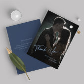 Modernes und einfaches Script Foto Hochzeit Vielen Dankeskarte