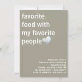 Modernes und elegantes Abendessen mit Minimalistis Einladung (Vorderseite)