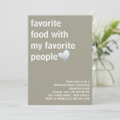 Modernes und elegantes Abendessen mit Minimalistis Einladung (Stehend Vorderseite)