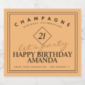 Modernes und elegantes Birthday Bellinzona Schaumweinetikett (Einzelnes Label)