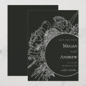 Modernes und elegantes Blumengesteck Save the Date Einladung (Vorne/Hinten)