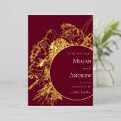 Modernes und elegantes Blumengesteck Save the Date Folieneinladung (Stehend vorne)