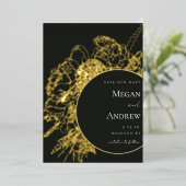 Modernes und elegantes Blumengesteck Save the Date Folieneinladung (Stehend vorne)